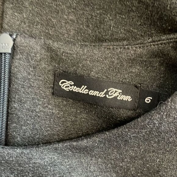 ESTELLE AND FINN CHARCOAL SHEATH DRESS.  3/4 SLEEVE.  ELEGANCE PERSONIFI… - Picture 12 of 14